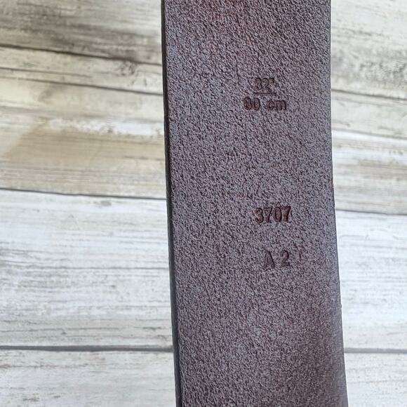 Coach Leather Belt Sz 32” Brown Silver Solid Brass Made in Italy Classic Unisex - Picture 13 of 13